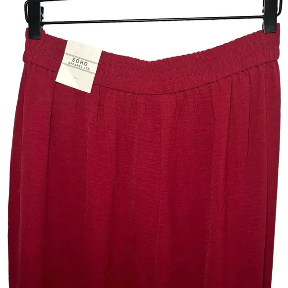 NWT SoHo Apparel LTD. Women’s Wide Leg Trousers/Pants Red Berry Size 14 - Picture 6 of 7